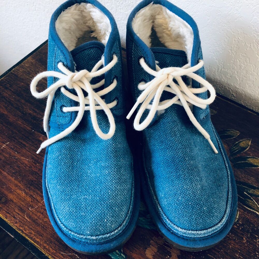 UGG Neumel Canvas Woman's Chukka Boots Indigo Blue Denim Size 9 1119597